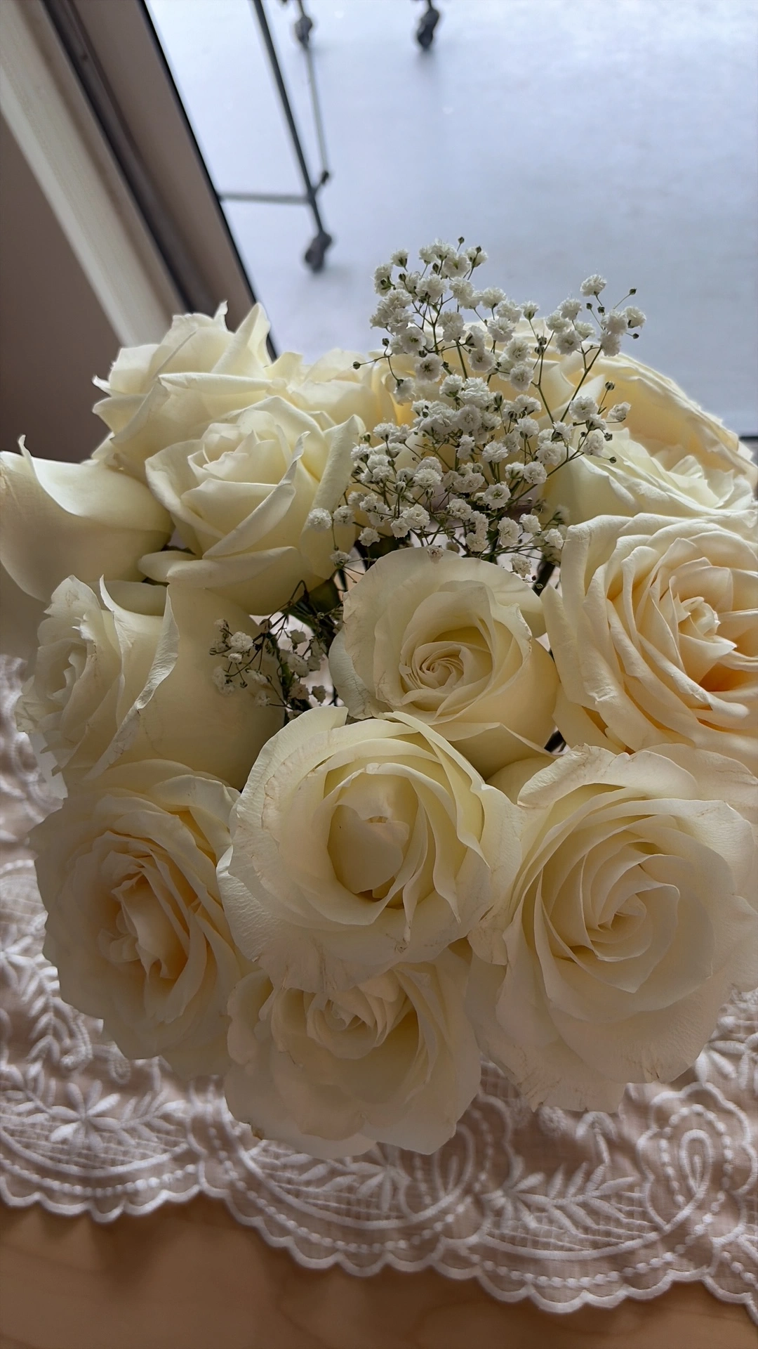White floral styling with lace details for a Palm Beach event
